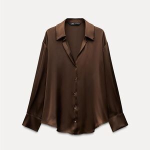 SATIN EFFECT BASIC SHIRT
BROWN ZARA